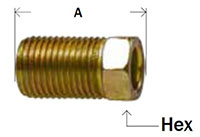 Inverted Flare Long Steel Nut Diagram